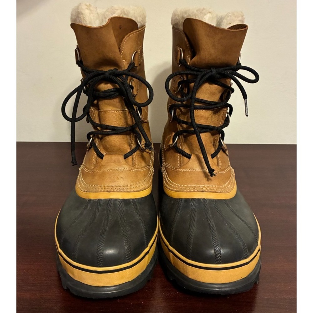 Sorel Caribou II Men's Snow Winter Boots Waterproof Tan Fleece Lining Size 12 - Picture 2 of 8